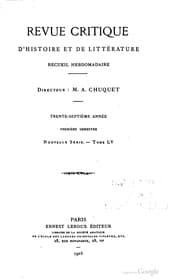 Tapa de Revue critique d'histoire et de littérature, recueil hebdomadaire ...