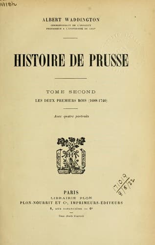 Tapa de Histoire de Prusse