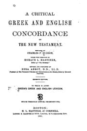 Tapa de A Critical Greek and English Concordance of the New Testament
