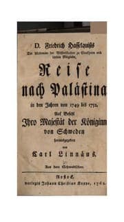 Tapa de D. Friedrich Hasselquists ... Reise nach Palästina in den jahren von 1749 bis 1752