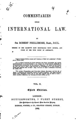 Tapa de Commentaries Upon International Law
