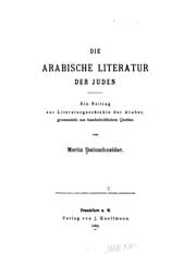 Tapa de Die arabische literatur der Juden