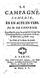 Tapa de La campagne: comedie, en un acte en vers
