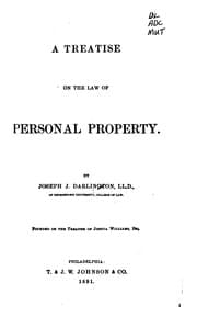 Tapa de A treatise on the law of personal property