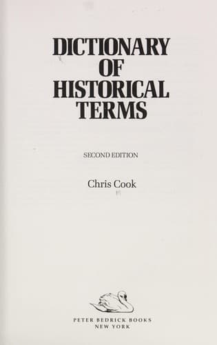 Tapa de Dictionary of historical terms