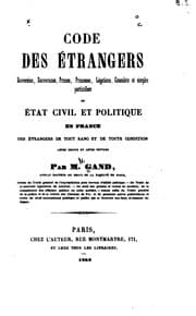 Tapa de Code des étrangers, souverains, souveraines, princes, princesses, légations ...