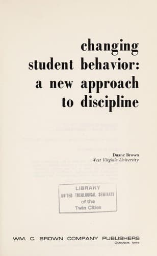 Tapa de Changing student behavior