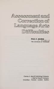 Tapa de Assessment and correction of languagearts difficulties