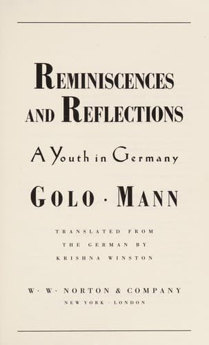 Tapa de Reminiscences and reflections