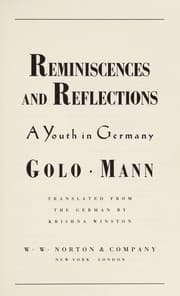 Tapa de Reminiscences and reflections