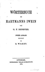 Tapa de Wörterbuch zu Hartmanns Iwein