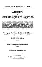 Tapa de Archiv für Dermatologie und Syphilis