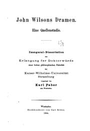 Tapa de John Wilsons Dramen: Eine Quellenstudie...