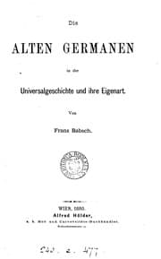 Tapa de Die alten Germanen in der Universalgeschichte und ihre Eigenart