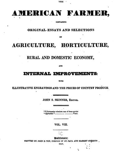 Tapa de The American Farmer