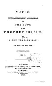 Tapa de Notes: critical, explanatory, and practical on the book of the prophet Isaiah