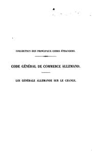 Tapa de Code de commerce allemand et loi allemande sur le change