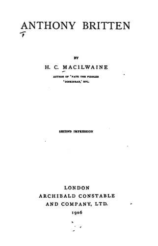 Tapa de Anthony Britten