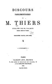 Tapa de Discours parlementaires de M. Thiers