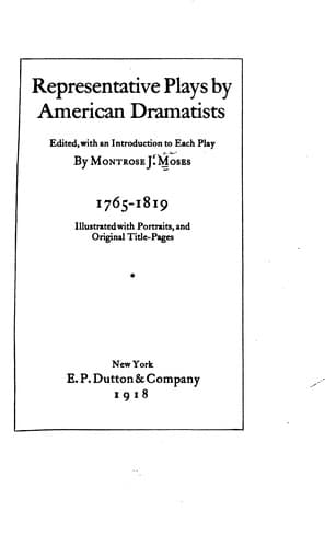 Tapa de Representative plays by American dramatists
