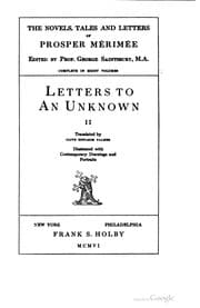Tapa de The novels, tales and letters of Prosper Mérimée, edited by Prof. George Saintsbury...