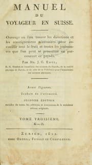Tapa de Manuel du voyageur en Suisse