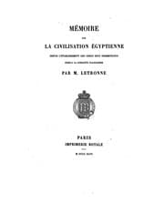 Tapa de Mémoire sur la civilisation égyptienne depuis l'établissement des Grecs sous Psammitichus jusqu ...