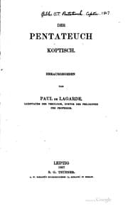 Tapa de Der Pentateuch koptisch