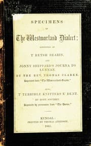 Tapa de Specimens of the Westmorland dialect