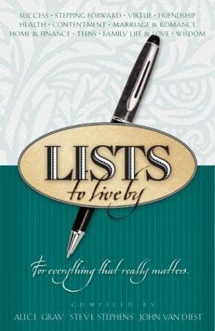 Tapa de Lists to live by