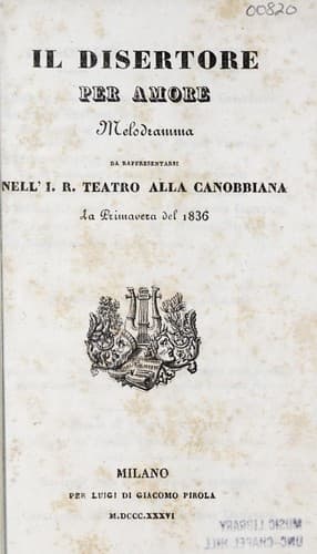 Tapa de Il disertore per amore