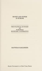 Tapa de Money and power in Europe