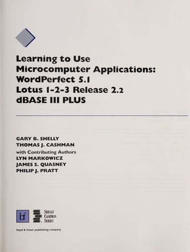 Tapa de Learning to use microcomputer applications