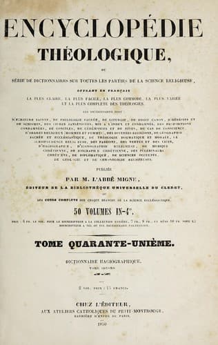 Tapa de Encyclopédie théologique