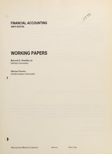 Tapa de Financial Accounting Working Papers