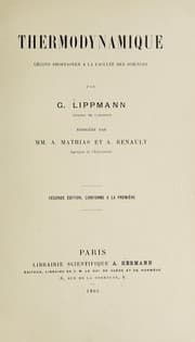 Tapa de Thermodynamique