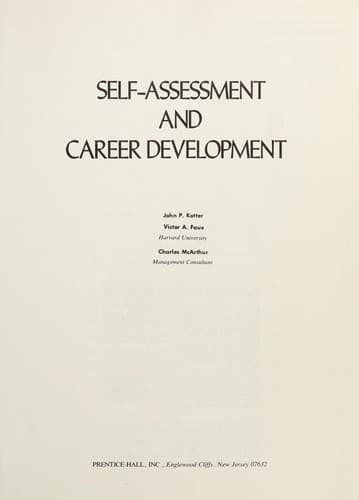 Tapa de Self-assessment and career development