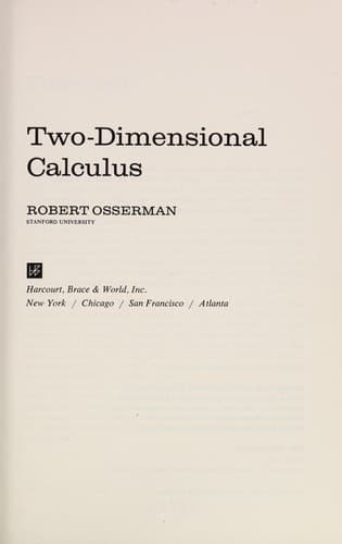 Tapa de Two-dimensional calculus