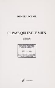 Tapa de Ce pays qui est le mien