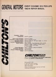 Tapa de Chilton's General Motors Chevy S-10/GMC S15 pick-ups