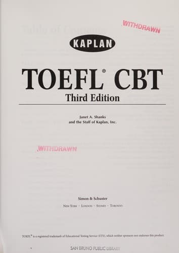 Tapa de Kaplan TOEFL CBT