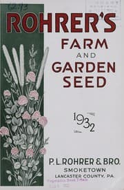 Tapa de Rohrer's farm and garden seed, 1932