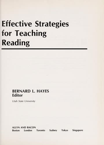 Tapa de Effective strategies for teaching reading