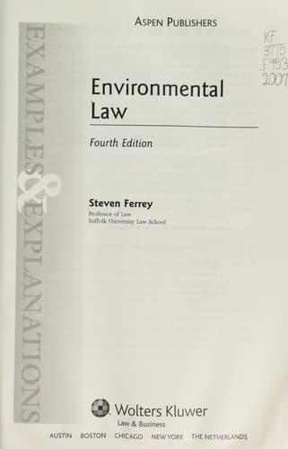 Tapa de Environmental law