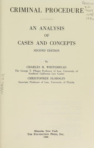 Tapa de Criminal procedure