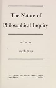 Tapa de The Nature of philosophical inquiry