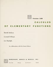 Tapa de Calculus of elementary functions