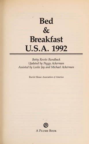 Tapa de Bed and Breakfast USA 1992