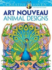 Tapa de Dover Creative Haven Art Nouveau Animal Designs Coloring Book (Adult Coloring)