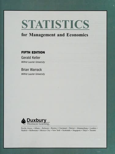 Tapa de Statistics for management and economics